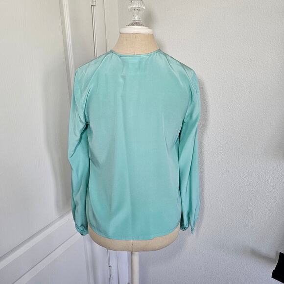 DVF Pwerleena Blouse Mint Blouse sz 10 - Picture 4 of 9